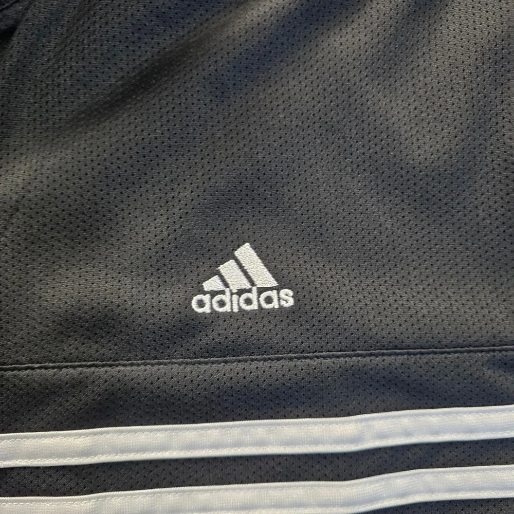 Adidas Track Jacket Mens XL Black White Mesh Full Zip 3‎ Stripe Athletic Coat